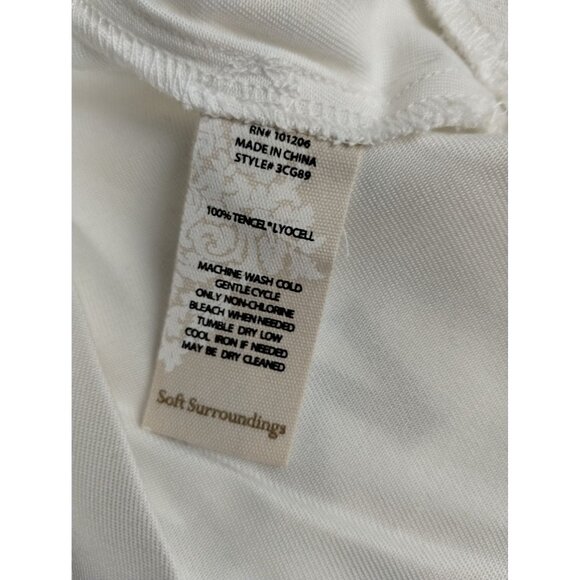Soft Surroundings Womens White Button-Up 3/4 Sleeve Tunic - Picture 5 of 9